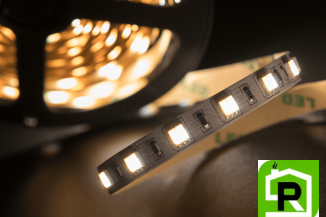 Лента со скотчем 3М светодиодная стандарт 5050, 60 LED/м, 14,4 Вт/м, 24В , IP20, Цвет: Теплый белый + холодный белый
