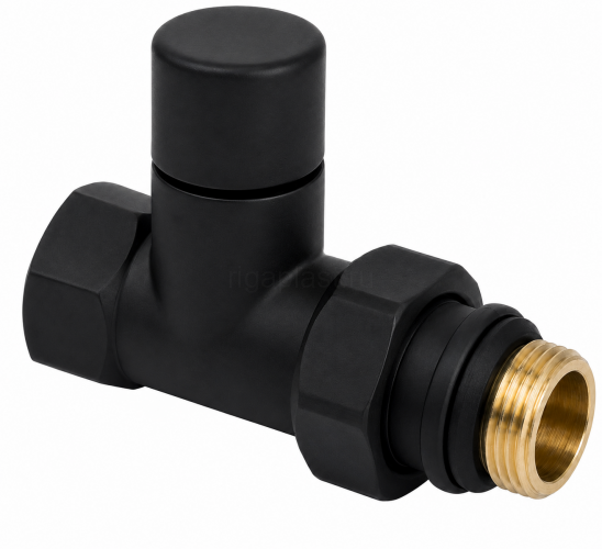 Клапан радиаторный ручной прямой Zeissler 1/2", ZSv.212.02B, черный