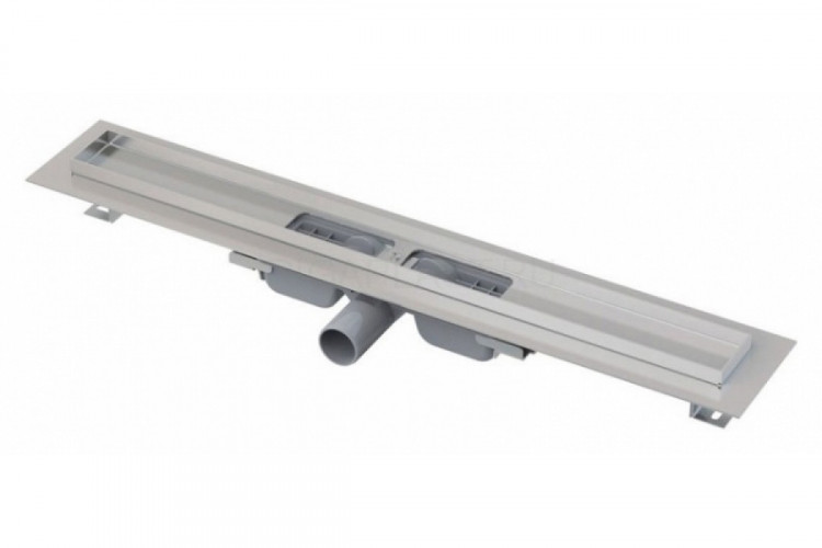 Душевой лоток AlcaPlast APZ101 650 с опорами, серый, хром, выпуск боковой