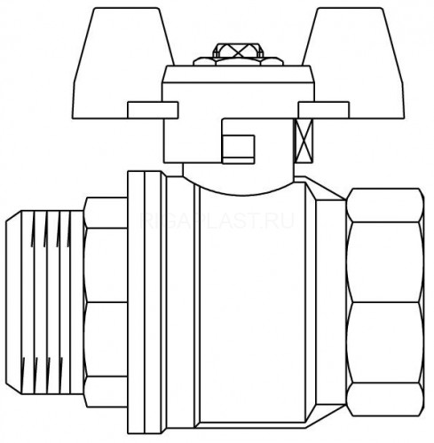 Кран шаровой Optibal DN 32, 1 1/4" НВ, ручка-бабочка Oventrop