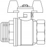 Кран шаровой Optibal DN 32, 1 1/4" НВ, ручка-бабочка Oventrop