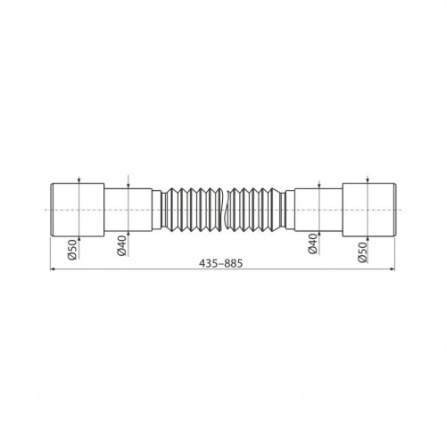 Труба гофрированная 390-830 мм, 50/40 х 40/50 мм Alcaplast