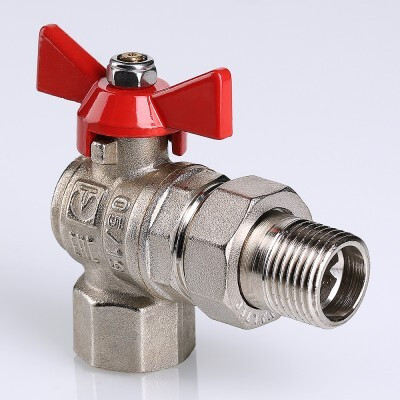 Кран шаровой VALTEC BASE угловой с полусгоном 1/2" VT.228.N.04