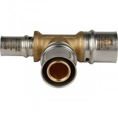 Тройник переходной 26х26х16 для металлопластиковых труб, прессовой STOUT SFP-0005-262616