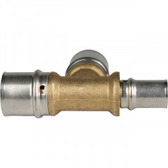 Тройник переходной 26х26х16 для металлопластиковых труб, прессовой STOUT SFP-0005-262616