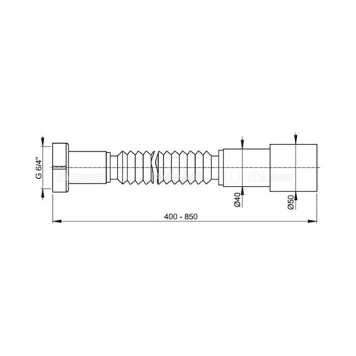 Труба гофрированная 390-840 мм, 1 1/4" х 40/50 мм Alcaplast