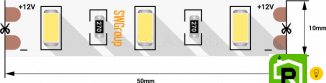 Лента со скотчем 3М светодиодная стандарт 5630, 60 LED/м, 12 Вт/м, 12В , IP20, Цвет: Нейтральный белый