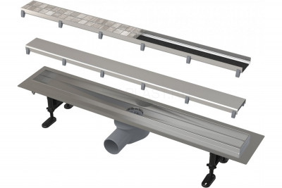 Душевой лоток AlcaPlast Double APZ13 75 см хром, в пол около стены