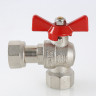 Кран шаровой VALTEC угловой 1/2" × 1/2" ВР/ВР, с накидной гайкой (VT.266.N.0404)