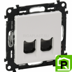 Розетка RJ-11 Legrand Valena Life двойная 753039+755420 Белая