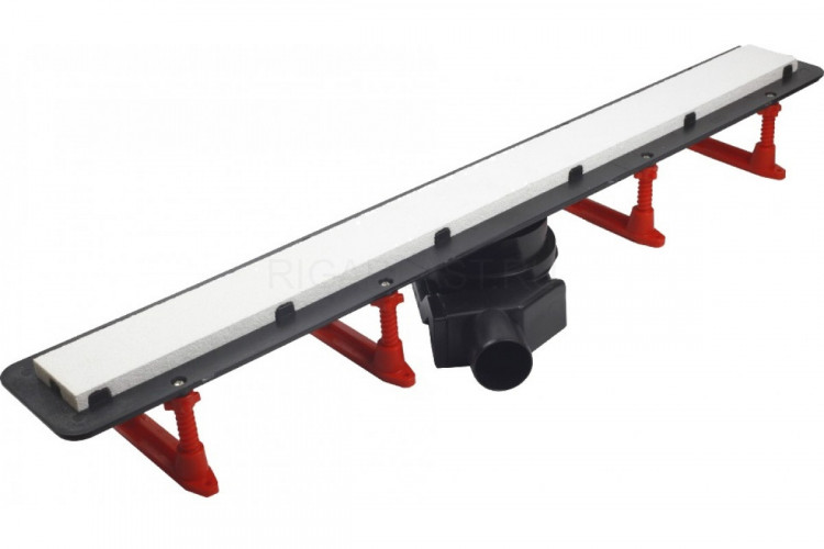 Душевой лоток Pestan Confluo Frameless Line 950 матовый хром в пол около стены, выпуск боковой