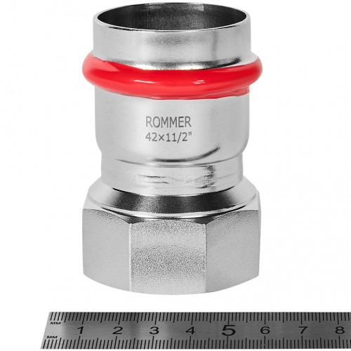 Переходник ROMMER ВПр-ВР 42 мм x 1 1/2" из нержавеющей стали, RSS-1022-042112