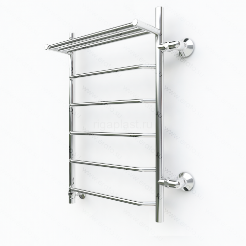 Полотенцесушитель водяной ЭРАТО A3, 700х500 мм, с верхней полкой, боковое подключение