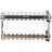 Коллектор из нержавеющей стали без расходомеров, с автоматическим клапаном выпуска воздуха и сливом 10 выходов ROMMER