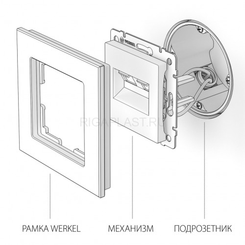 Розетка двойная Ethernet RJ-45 Werkel (белый) W1181101