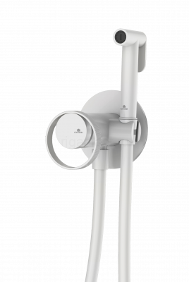 Смеситель с гигиеническим душем GANZER GZ19157-F, скрытый монтаж, белый