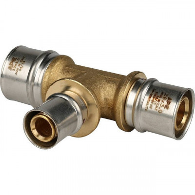 Тройник переходной 32х20х26 для металлопластиковых труб, прессовой STOUT SFP-0005-322026