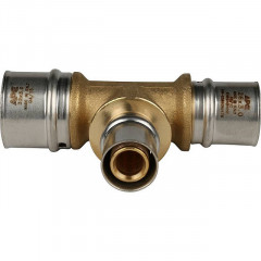 Тройник переходной 32х20х26 для металлопластиковых труб, прессовой STOUT SFP-0005-322026