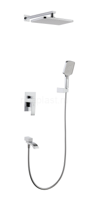 Душевая система GANZER GZ44165-F, скрытый монтаж, белый хром