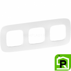 Рамка Legrand Valena Allure 3 поста Тиснение белое 754373