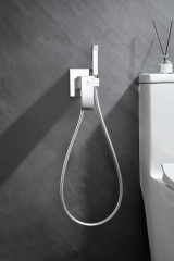 Смеситель с гигиеническим душем GANZER GZ44157-F, скрытый монтаж, белый