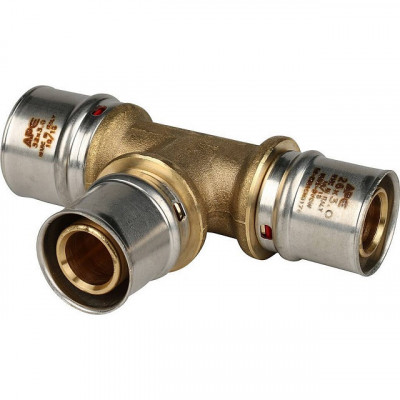 Тройник переходной 32х26х26 для металлопластиковых труб, прессовой STOUT SFP-0005-322626