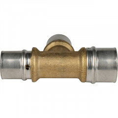 Тройник переходной 32х26х26 для металлопластиковых труб, прессовой STOUT SFP-0005-322626