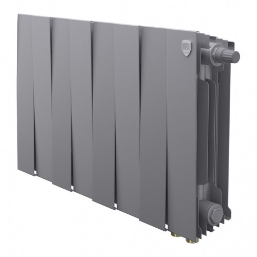 Радиатор биметаллический Royal Thermo PianoForte 300 Silver Satin 8 секций, нижнее подключение VDR80
