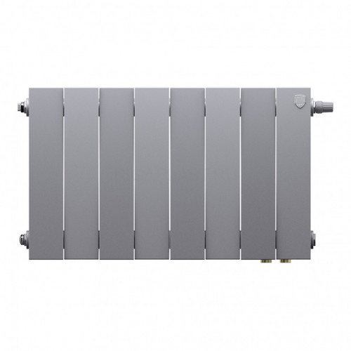 Радиатор биметаллический Royal Thermo PianoForte 300 Silver Satin 8 секций, нижнее подключение VDR80