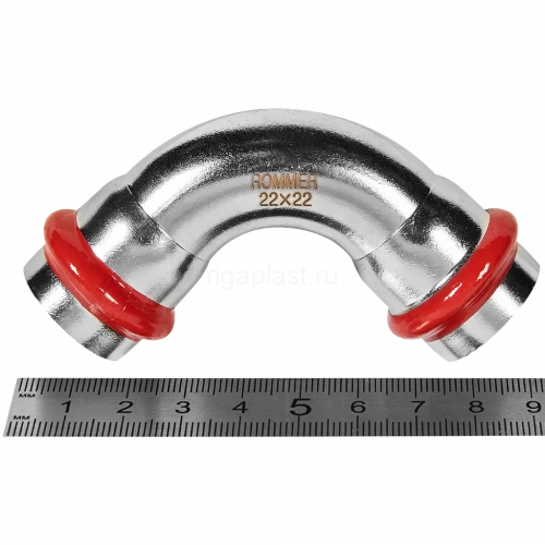 Угольник ROMMER 90° ВПр 22 мм из нержавеющей стали, RSS-0003-000022
