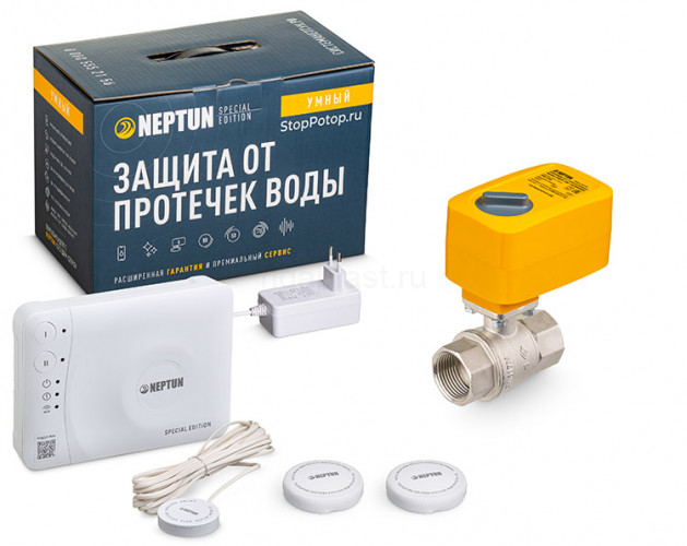 Система защиты от протечек воды Neptun Special Edition, Умный беспроводной, Коттедж 1 кран 1 дюйм, 1419511
