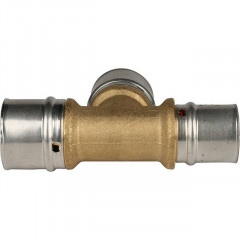 Тройник переходной 32х32х26 для металлопластиковых труб, прессовой STOUT SFP-0005-323226
