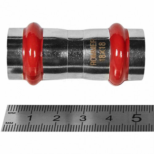 Муфта равнопроходная ROMMER ВПр 18 мм из нержавеющей стали, RSS-1017-000018