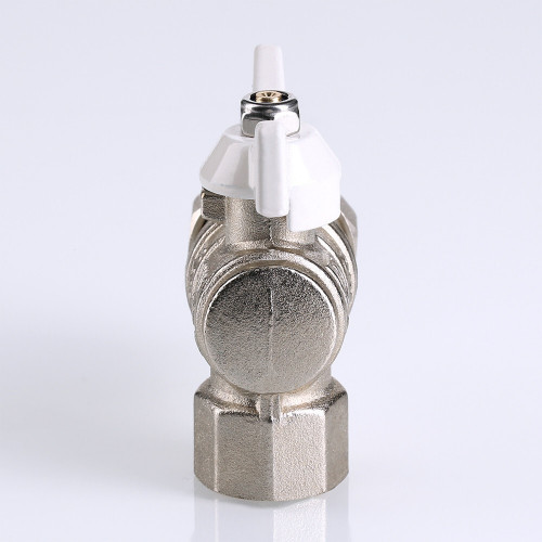 Кран шаровой VALTEC BASE угловой с полусгоном и белой ручкой 1/2" VT.228.NW.04