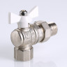 Кран шаровой VALTEC BASE угловой с полусгоном и белой ручкой 1/2" VT.228.NW.04