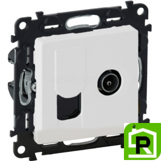 Розетка TV+RJ-45 Legrand Valena Life 753055+754830 Белая