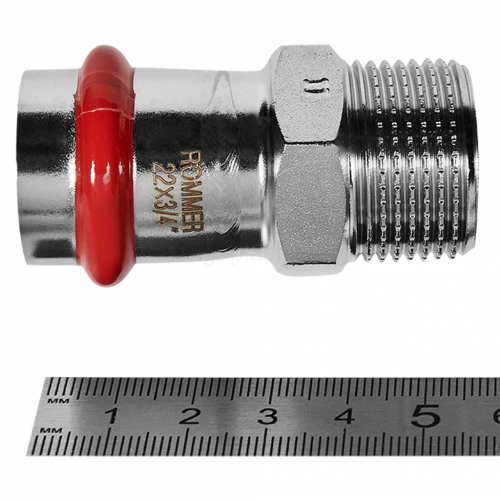 Переходник ROMMER НР 22 мм x 3/4" из нержавеющей стали, RSS-0021-002234