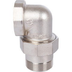 Разъемное угловое соединение STOUT "американка" ВН 1 1/4", уплотнение под гайкой o-ring кольцо, никелированное, SFT-0057-000114
