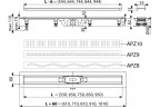 Душевой лоток AlcaPlast APZ9-Simple AG100201650 (APZ9-650M) с решеткой и опорами, в пол около стены, выпуск боковой