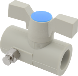 Кран шаровой со спускником PP-R 20, ручка бабочка FV-Plast AA272020000