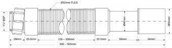 Труба гофрированная 290-500 х 50 мм, вход 1 1/4", выход 40/50 мм McAlpine