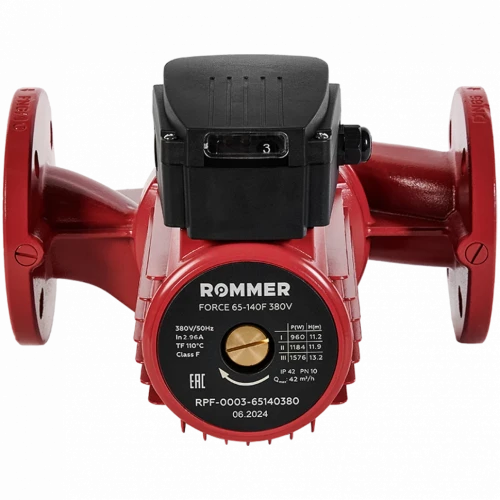 Насос циркуляционный FORCE фланцевый трехскоростной 65-140F 380V ROMMER