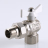 Кран шаровой VALTEC BASE угловой с полусгоном и белой ручкой 3/4" VT.228.NW.05