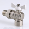 Кран шаровой VALTEC BASE угловой с полусгоном и белой ручкой 3/4" VT.228.NW.05