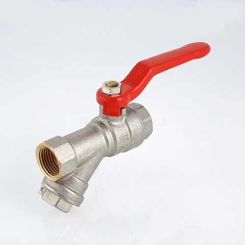 Кран шаровой VALTEC COMBI 1/2" ВР/ВР, с фильтром, рычаг (VT.292.N.04)