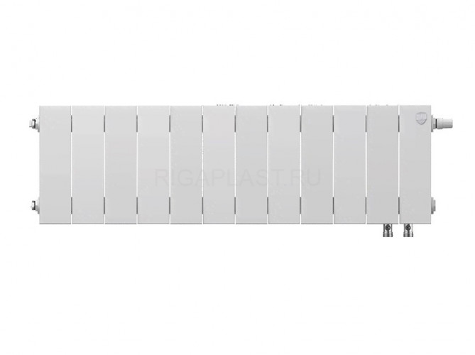 Радиатор биметаллический Royal Thermo PianoForte 200 Bianco Traffico 12 секций, нижнее подключение VDR