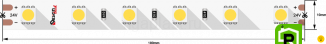 Лента светодиодная LUX, 5050, 60 LED/м, 14,4 Вт/м, 24В, IP33, Холодный белый (6000K)