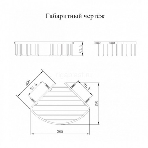 Полка корзина угловая Grocenberg AC0097MG Матовое золото