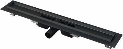 Водоотводящий желоб APZ101BLACK 850 мм с порогами для решетки, черный матовый Alcaplast