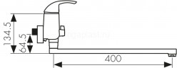 Смеситель для ванны Nova хром KAISER 23055